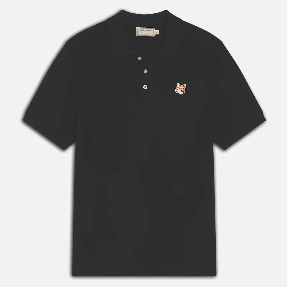 Maison Kitsuné Unisex Fox Head Patch Classic Polo Shirt - Black Image 1