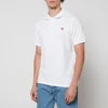 Maison Kitsuné Unisex Fox Head Patch Classic Polo Shirt - White - S - Image 1