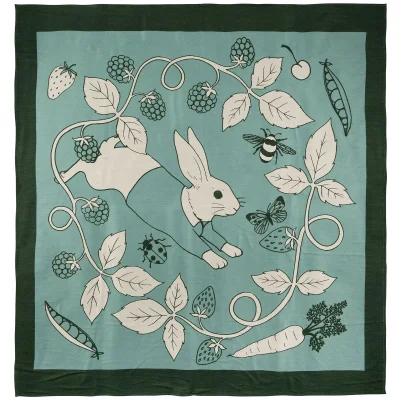 Karen Mabon x Peter Rabbit Throw - Green - 180x180cm