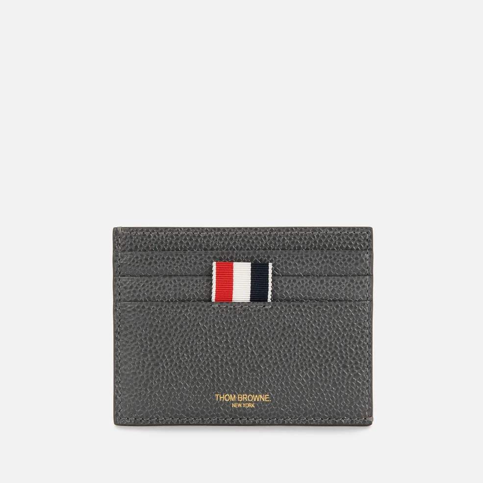 Thom Browne Men's Note Compartment Card Holder In Pebble Grain Leather - Dark Grey Image 1