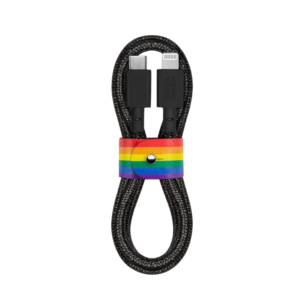 Native Union Belt Cable 1.2m - USB C - Lightning - Pride Collection Image 1