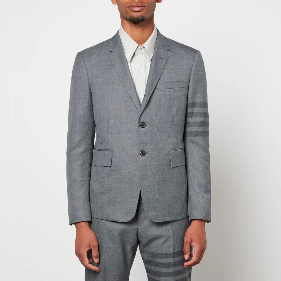 Thom Browne Men's Four-Bar Twill Sports Jacket - Medium Grey Image 1