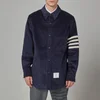 Thom Browne Men's Four-Bar Snap Front Shirt Jacket - Navy - Image 1