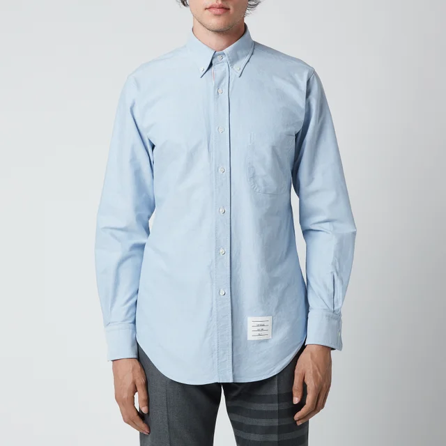 Thom Browne Men's Tricolour Placket Classic Fit Shirt - Light Blue