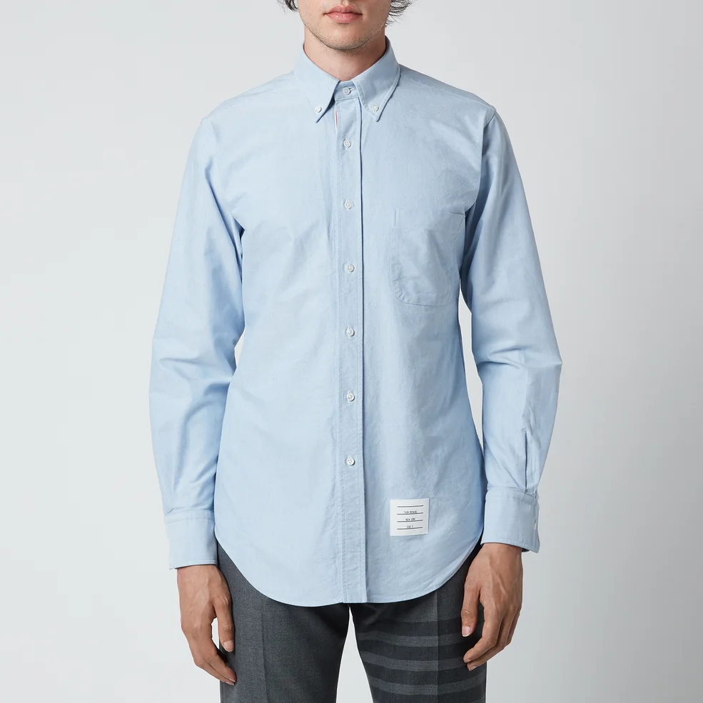 Thom Browne Men's Tricolour Placket Classic Fit Shirt - Light Blue - 1/S Image 1