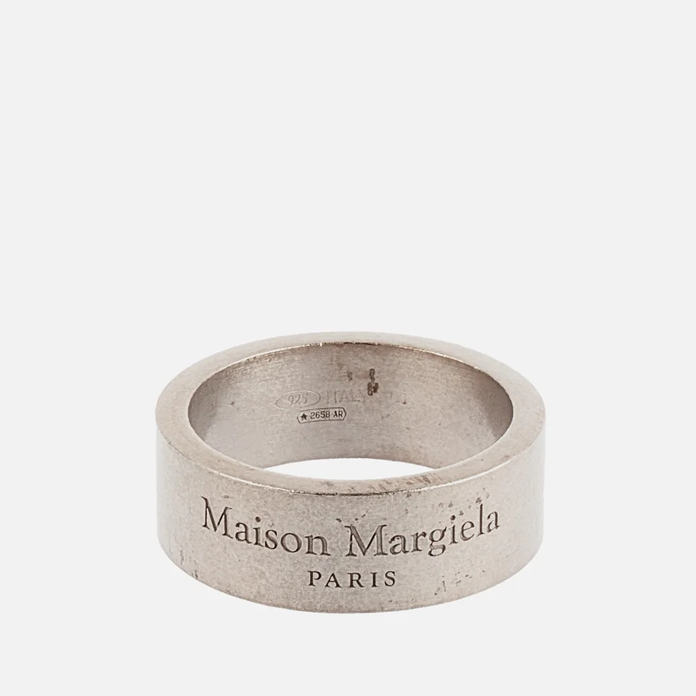 Maison Margiela Men's Branded Ring - Palladio Semi Polished Image 1