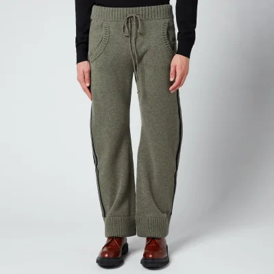 Maison Margiela Men's Jersey Ribbed Cuff Trousers - Military/Navy
