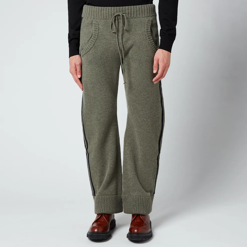 Maison Margiela Men's Jersey Ribbed Cuff Trousers - Military/Navy Image 1