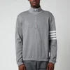 Thom Browne Men's Four-Bar Stripe Funnel Zip Neck Sweatshirt - Medium Grey - Image 1