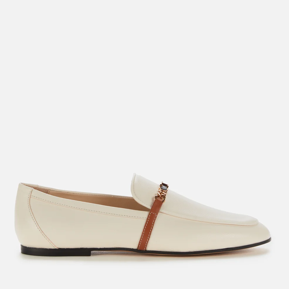 Tod's Women's T Chain Leather Loafers - White Image 1