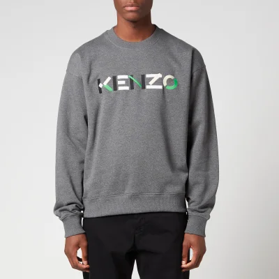 KENZO Men's Multi Colour Logo Oversized Sweatshirt - Middle Grey