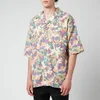 KENZO Men's Floral Seersucker Short Sleeve Shirt - Khaki - Image 1