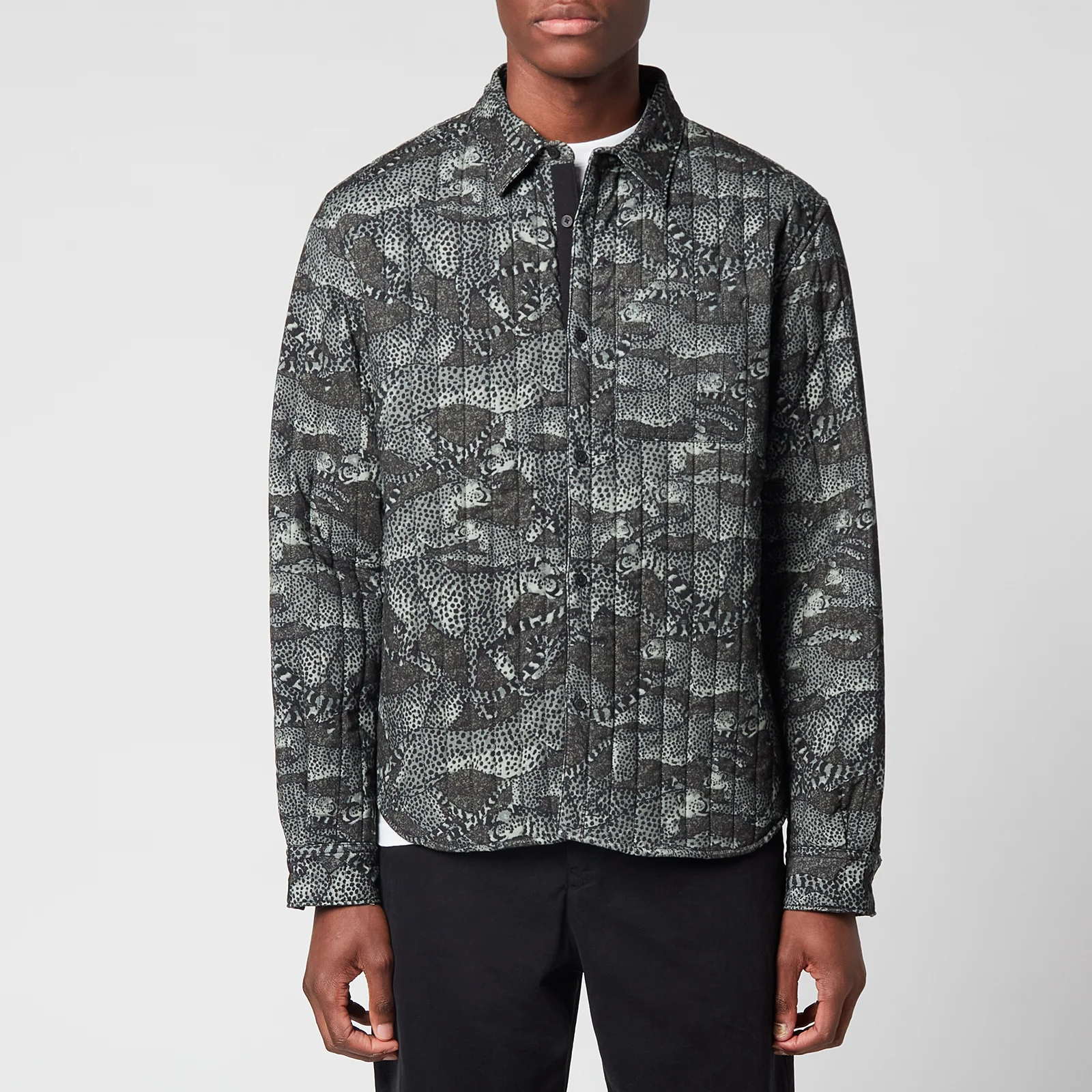 KENZO Men's Printed Quilted Shirt - Lime Tea Image 1