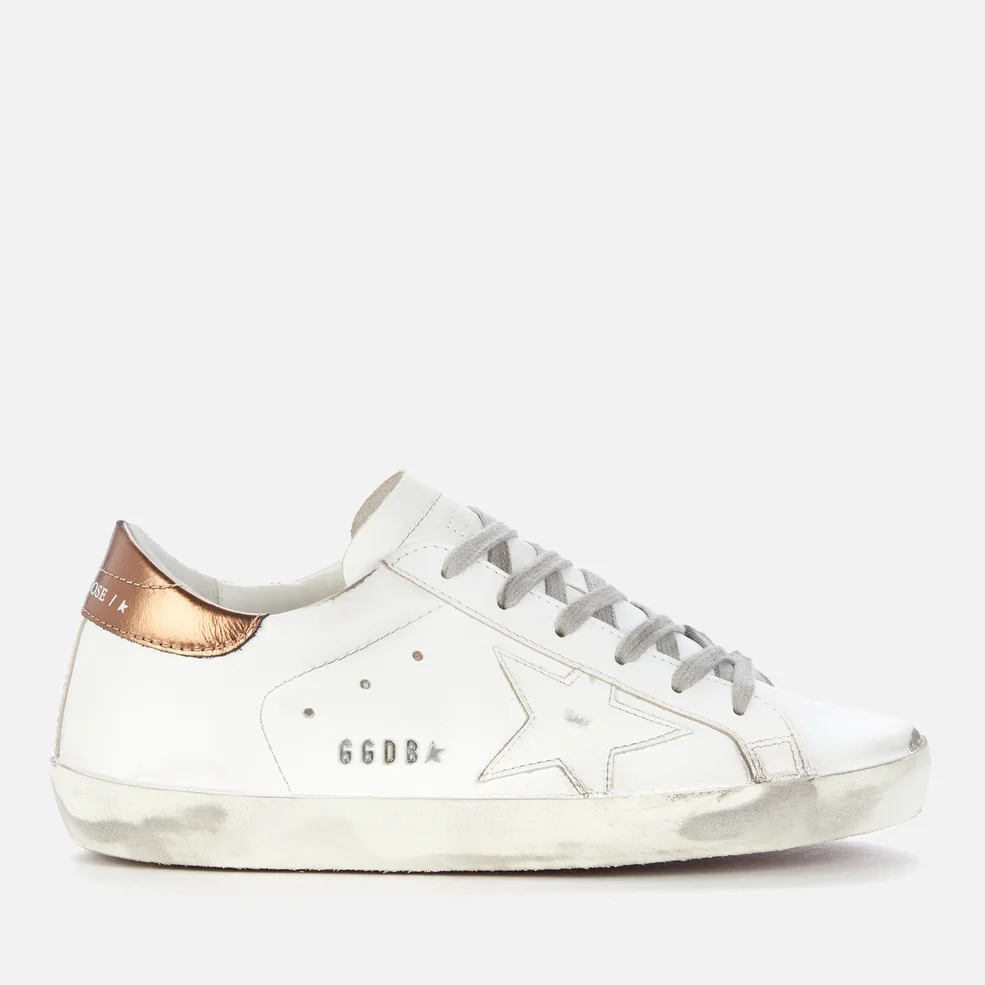 Golden Goose Women's Superstar Leather Trainers - White/Gold Image 1