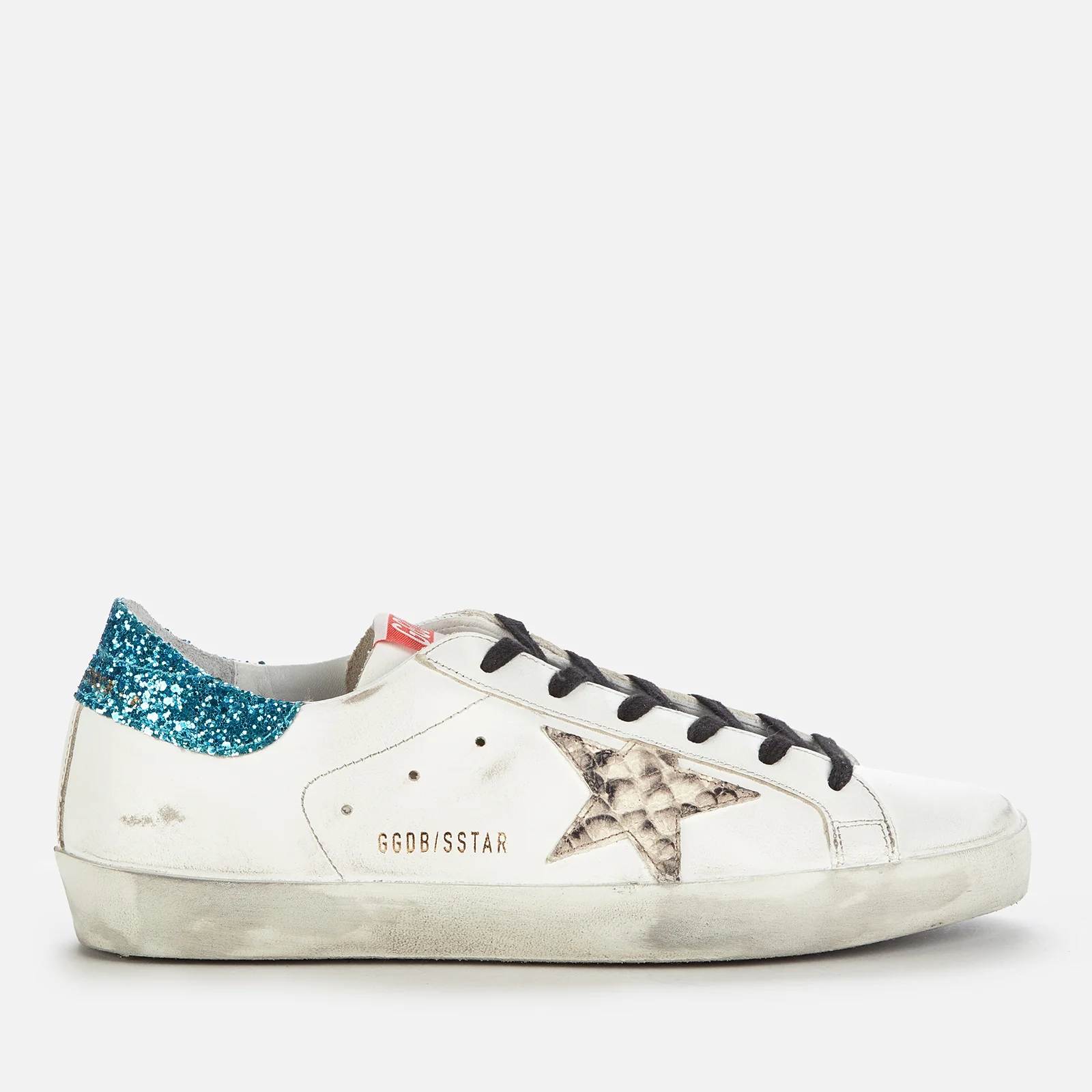 Golden Goose Women's Superstar Leather Trainers - White/Silver/Light Blue Image 1