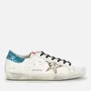 Golden Goose Women's Superstar Leather Trainers - White/Silver/Light Blue - Image 1