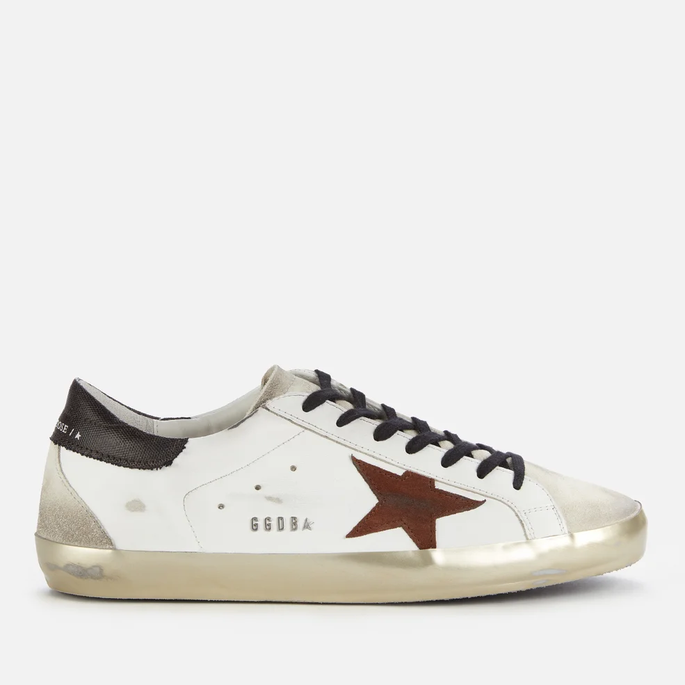 Golden Goose Men's Superstar Leather Trainers - White/Chestnut/Ice Image 1