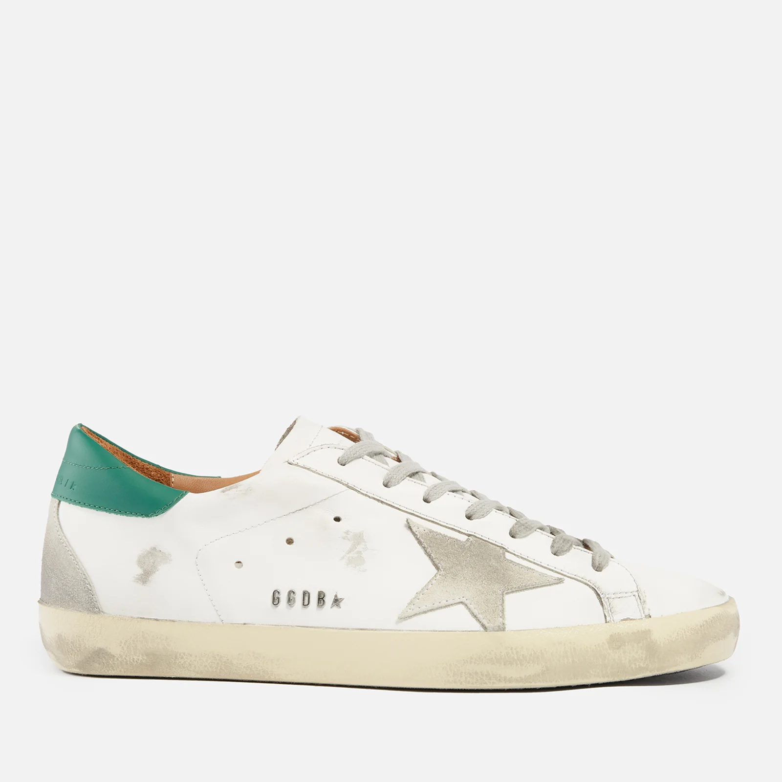 Golden Goose Men's Superstar Leather Trainers - White/Ice/Green Image 1