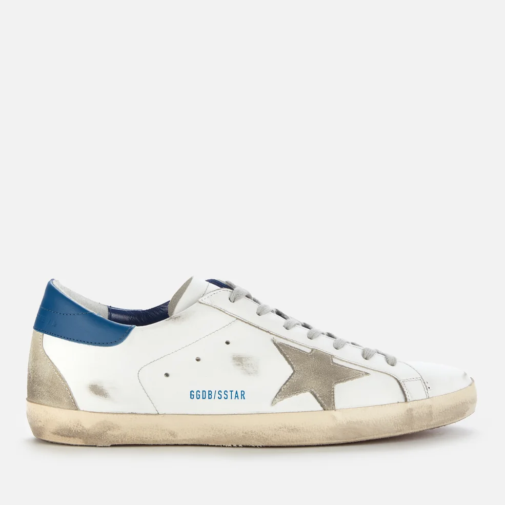 Golden Goose Men's Superstar Leather Trainers - White/Ice/Blue Image 1