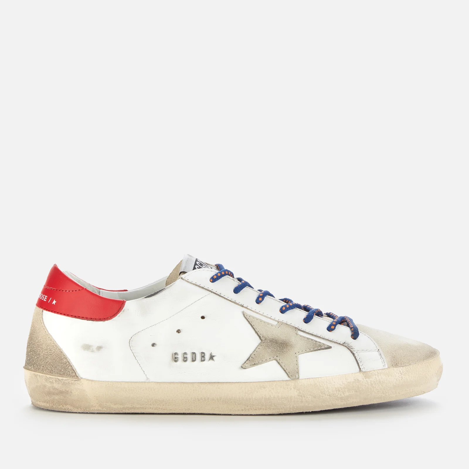 Golden Goose Men's Superstar Leather Trainers - Ice/White/Seedpearl/Red Image 1
