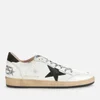 Golden Goose Men's Ball Star Leather Trainers - White/Military Green - Image 1