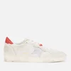 Golden Goose Men's Ball Star Leather Trainers - Beige/Red - Image 1