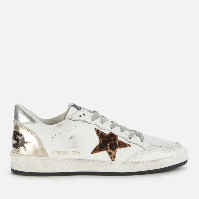 Golden Goose Women's Ball Star Leather Trainers - White/Beige Brown