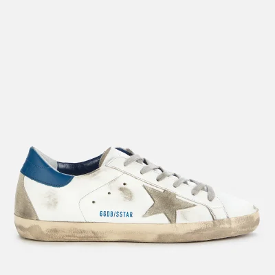Golden Goose Women's Superstar Leather Trainers - White/Ice/Blue