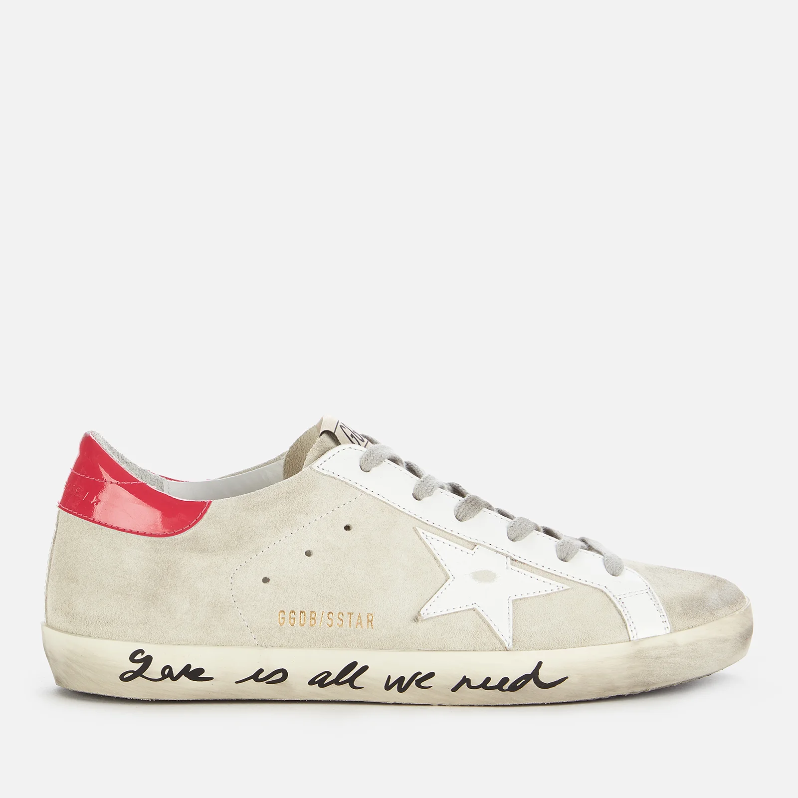 Golden Goose Women's Superstar Suede Trainers - Ice/White/Light Red Image 1