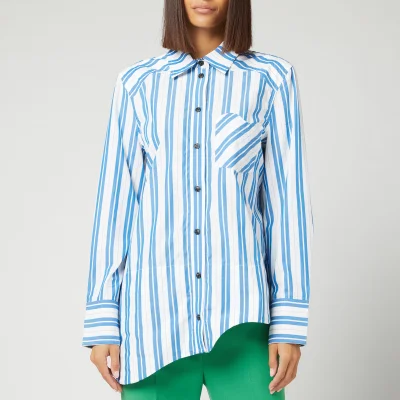 Ganni Women's Stripe Cotton Shirt - Daphne