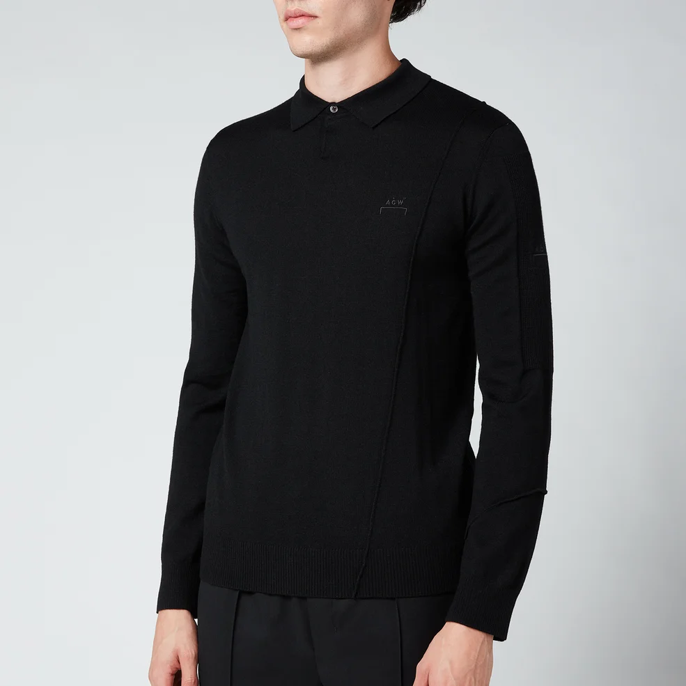 A-COLD-WALL* Men's Render Long Sleeve Polo Shirt - Black Image 1