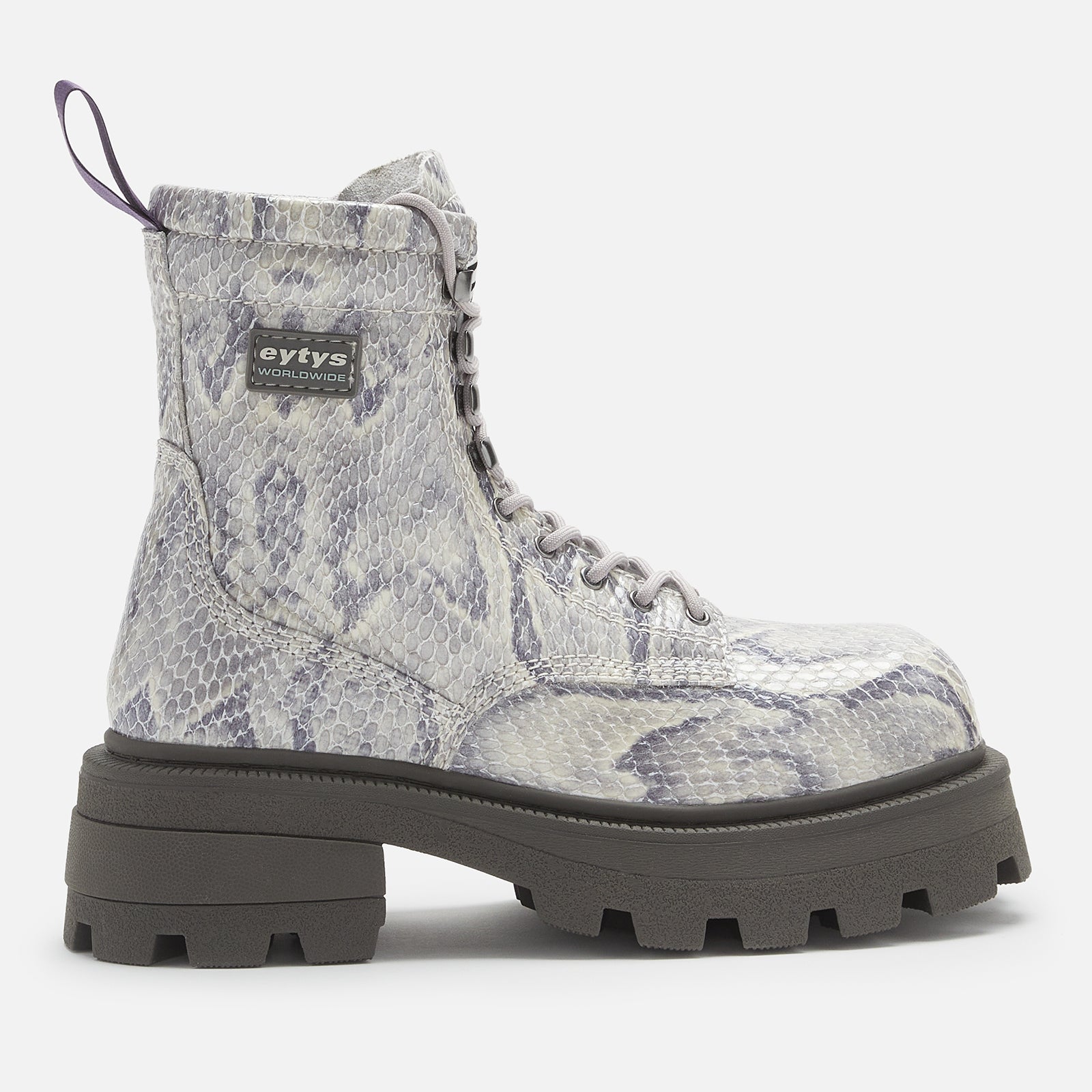 Eytys Women's Michigan Snake Print Lace Up Boots - Grey - Image 1