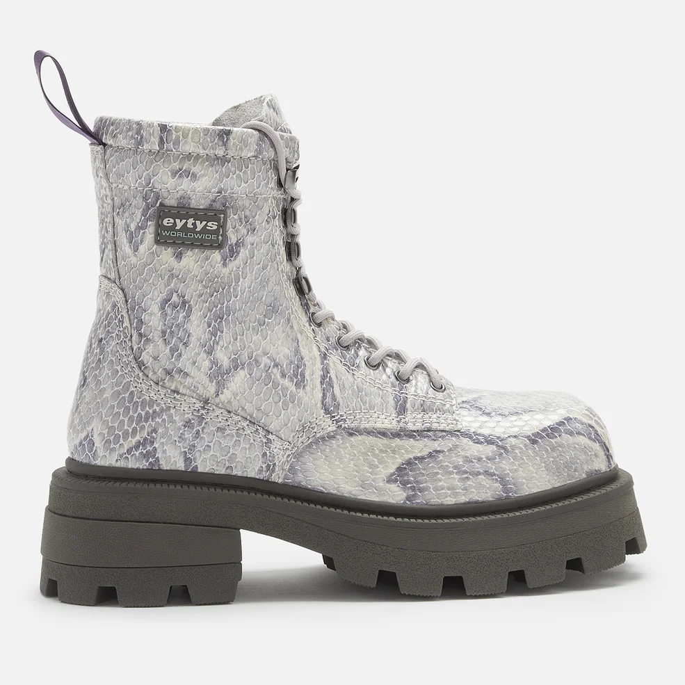 Eytys Women's Michigan Snake Print Lace Up Boots - Grey Image 1