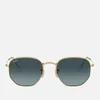 Ray-Ban Hexagonal Metal Sunglasses - Gold/Blue - Image 1