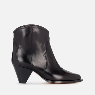 Marant Etoile Women's Darizo Leather Heeled Ankle Boots - Black