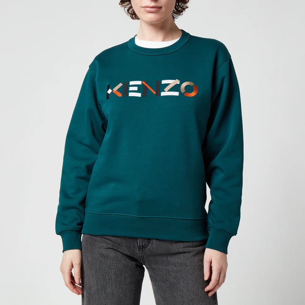 KENZO Women's Logo Classic Sweatshirt - Duck Blue Image 1