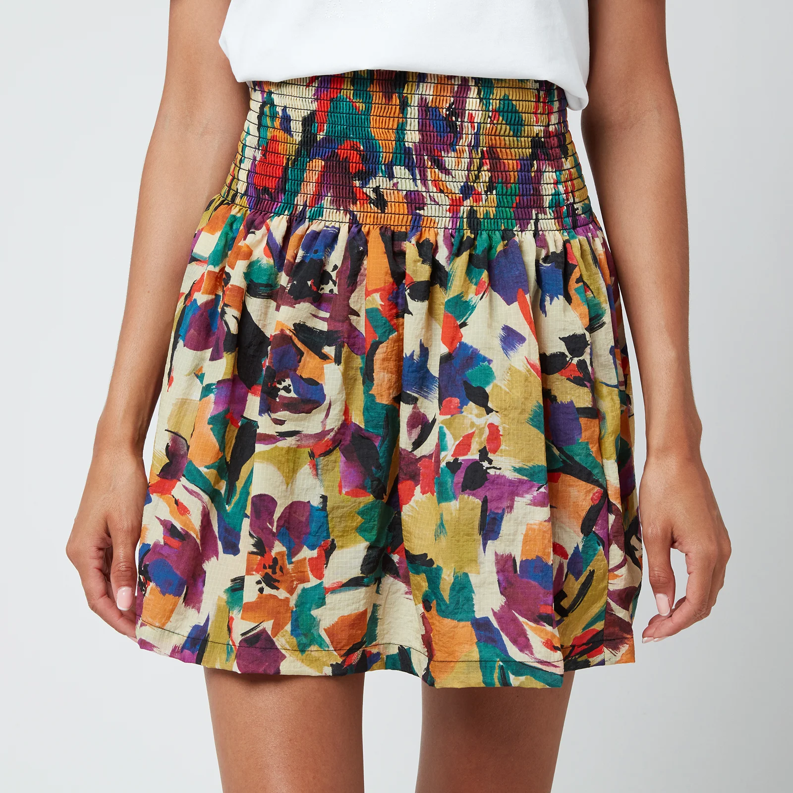 KENZO Women's Printed Short Flared Skirt - Khaki Image 1