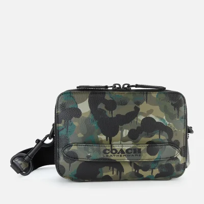 Coach Men's Charter Crossbody Bag With Hybrid In Camo Print Leather - Green/Blue
