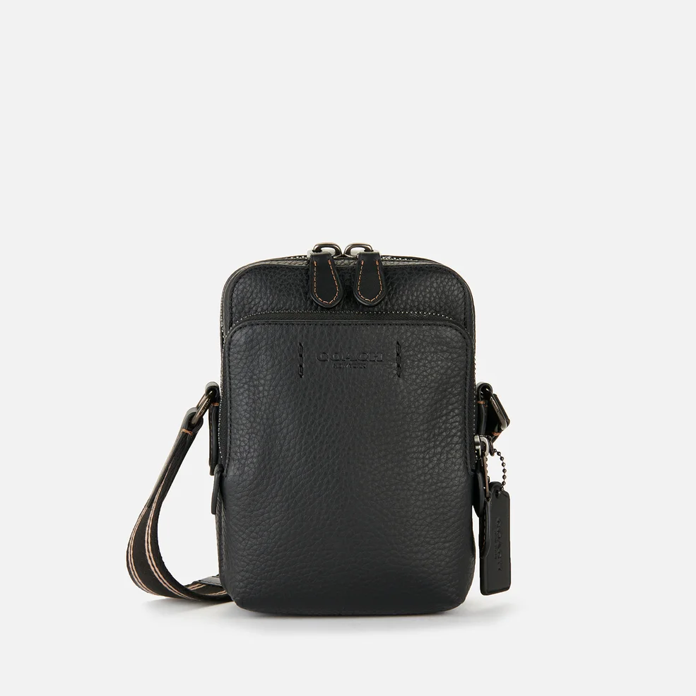 Coach Men's Gotham Cross Body Bag in Pebble Leather - Black Image 1