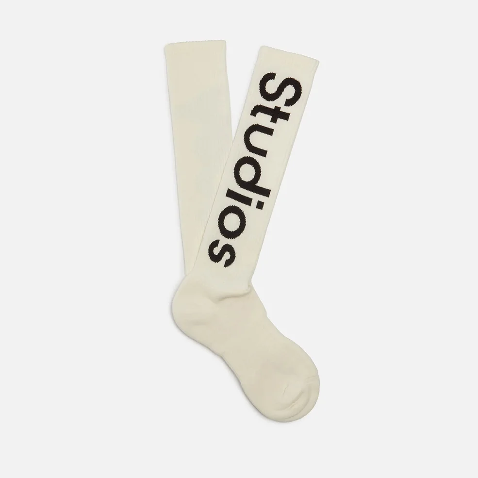 Acne Studios Men's Logo Socks - Off White Image 1