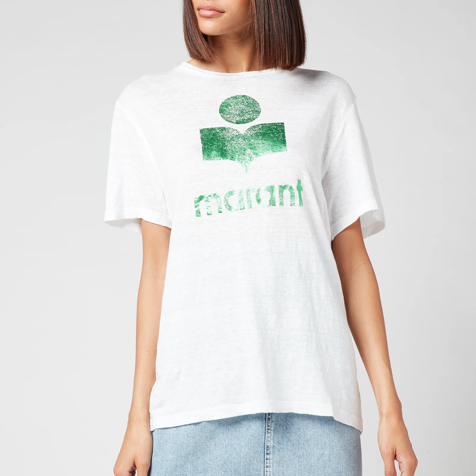 Marant Étoile Women's Zewel T-Shirt - Green/white Image 1