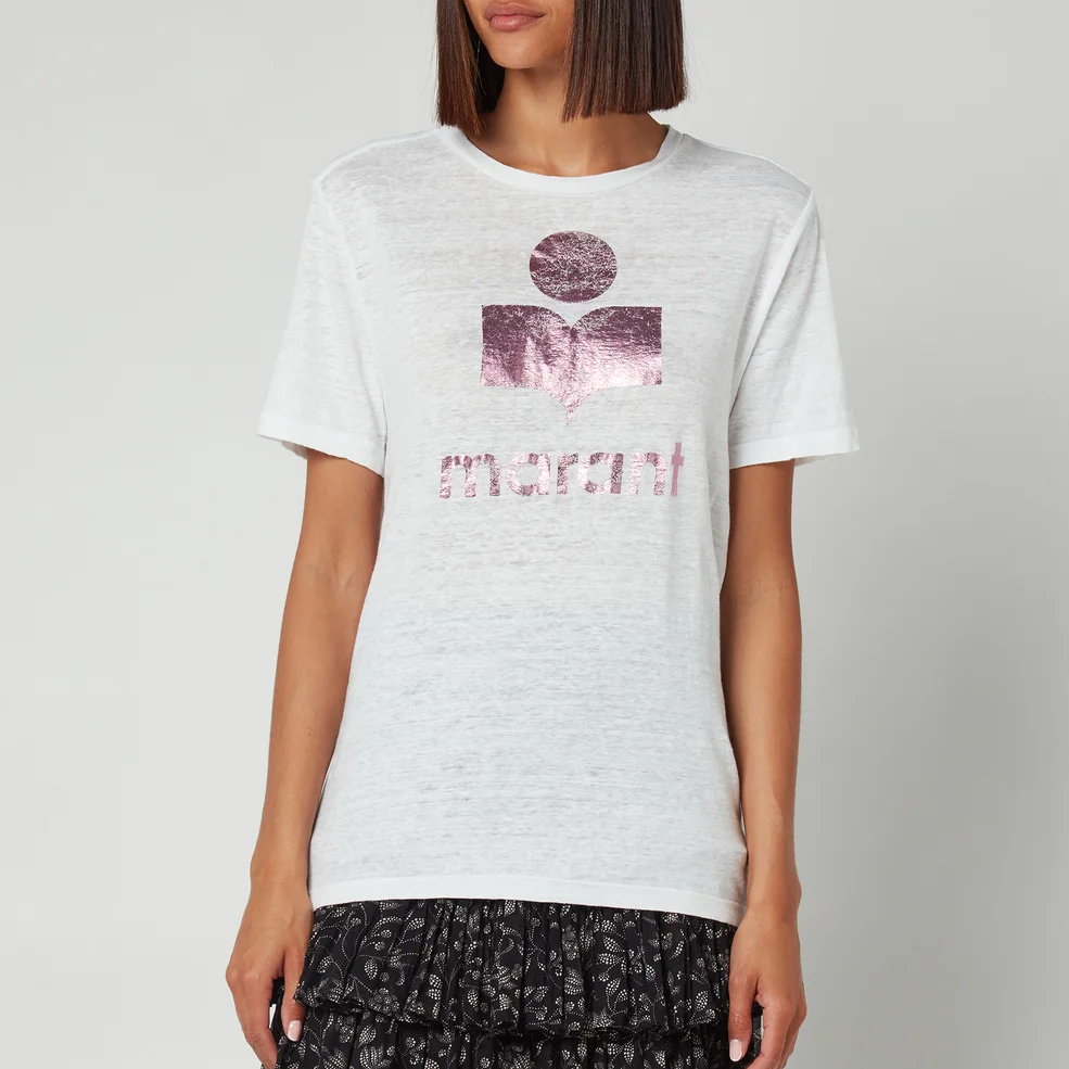 Marant Étoile Women's Zewel T-Shirt - Pink/White Image 1