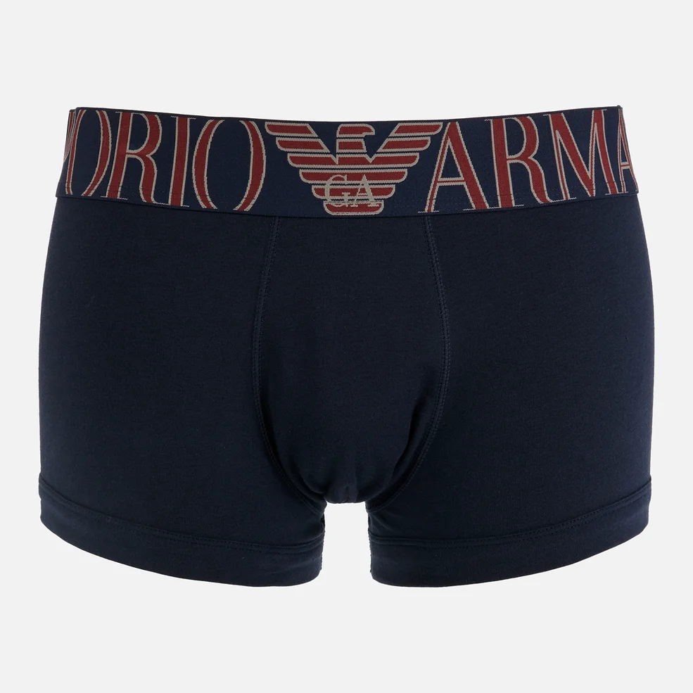 Emporio Armani Underwear Men's Mega Logo Trunks - Marine Image 1