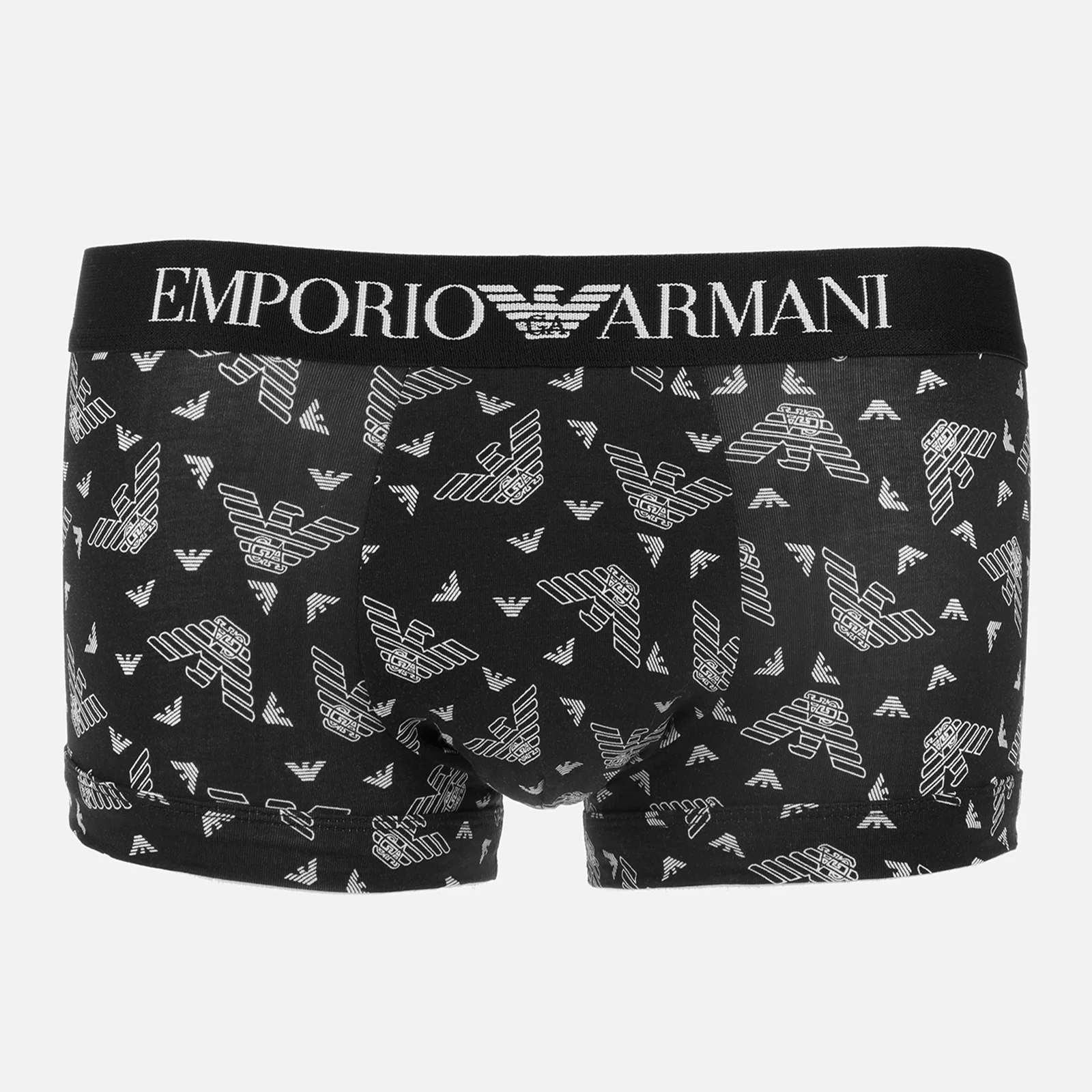 Emporio Armani Underwear Men's All Over Eagle Print Boxer Shorts - Black/White Image 1