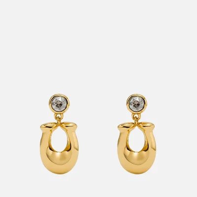 Coach Women's C Crystal Earrings - Gold/Clear