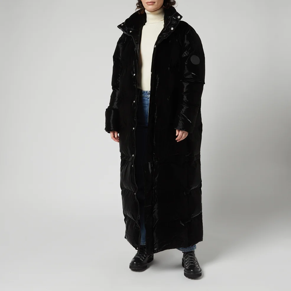 Rains Extra Long Puffer Coat - Velvet Black Image 1