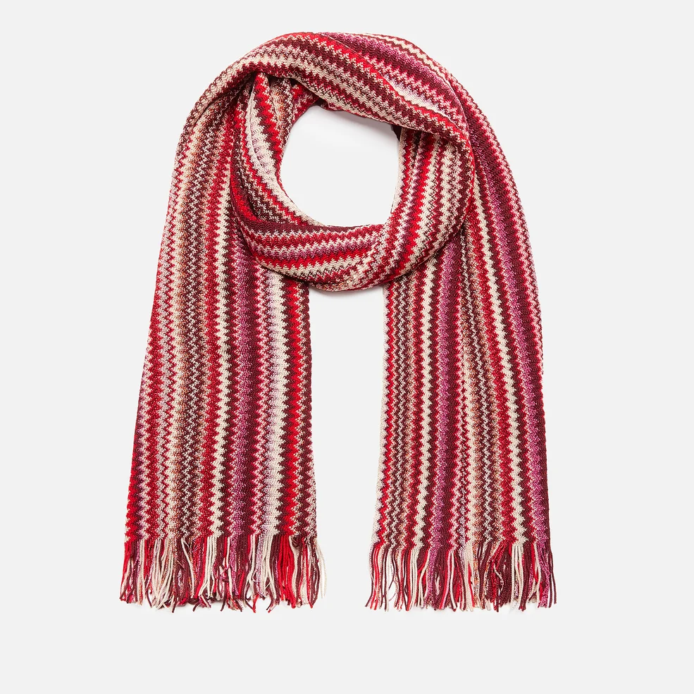 Missoni Women's Wool Mix Patterned Scarf - Red Image 1