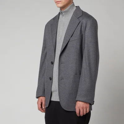 Lanvin Men's Single Breasted Deconstructed Jacket - Dark Grey