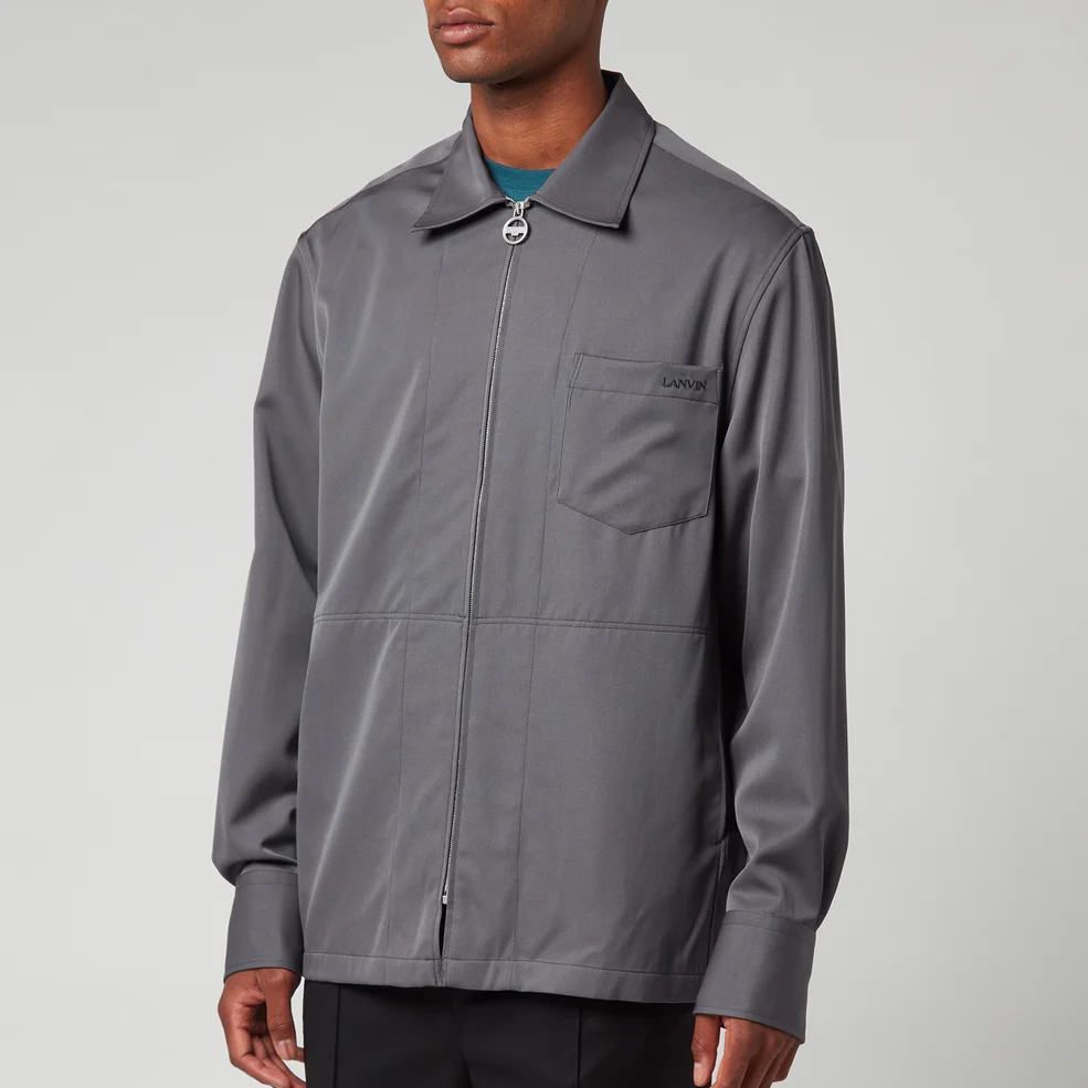 Lanvin Men's Zipped Shirt - Elephant Grey Image 1
