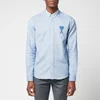 AMI Men's Button Down Tonal De Coeur Oxford Shirt - Sky Blue - Image 1